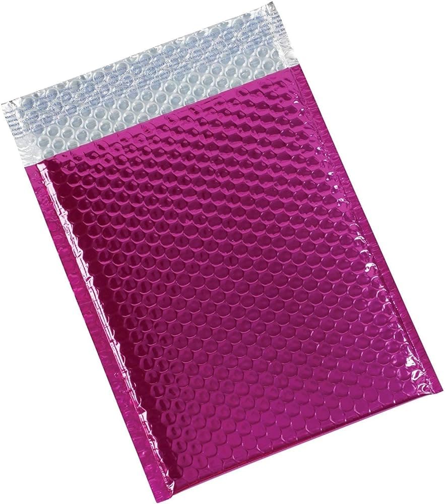 Warm Fortune 10.5"x16" Self-Sealing Metallic Pink Poly Bubble Mailer Padded Envelopes, Mailing Envelopes, Shipping Envelopes, Cushioning Envelope, Packing and Shipping, Water Resistant
