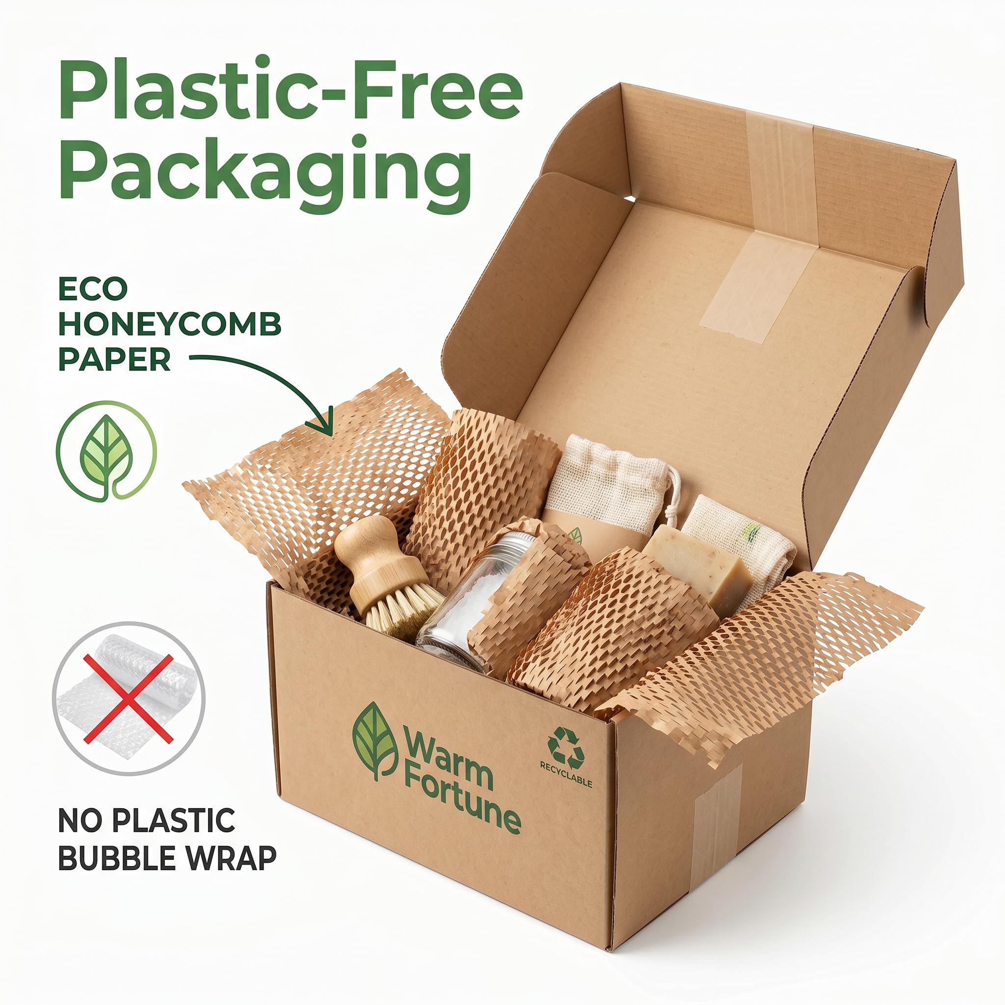 Warm Fortune Honeycomb Packing Paper Roll 12" x 984 Ft, Brown Kraft Honeycomb Cushioning Wrap for Moving, Shipping, Packing, Wrapping, Void Fill, Eco Friendly Packaging and Protective Paper