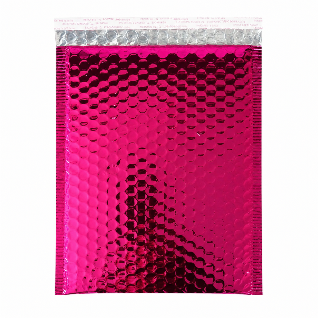 10.5"x16" Self-Sealing Metallic Pink Poly Bubble Mailer