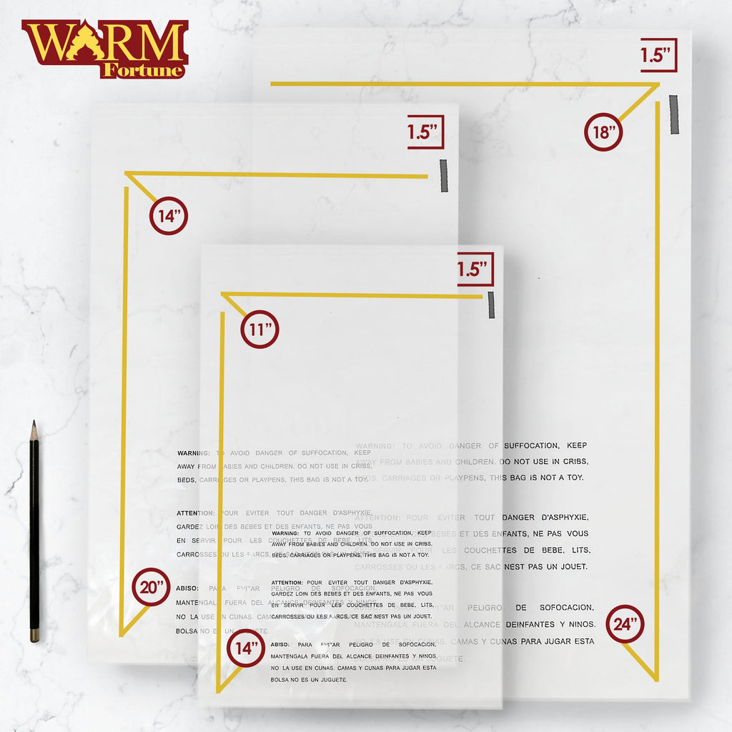 Clear Suffocation Warning Mailer Plastic Poly Bags
