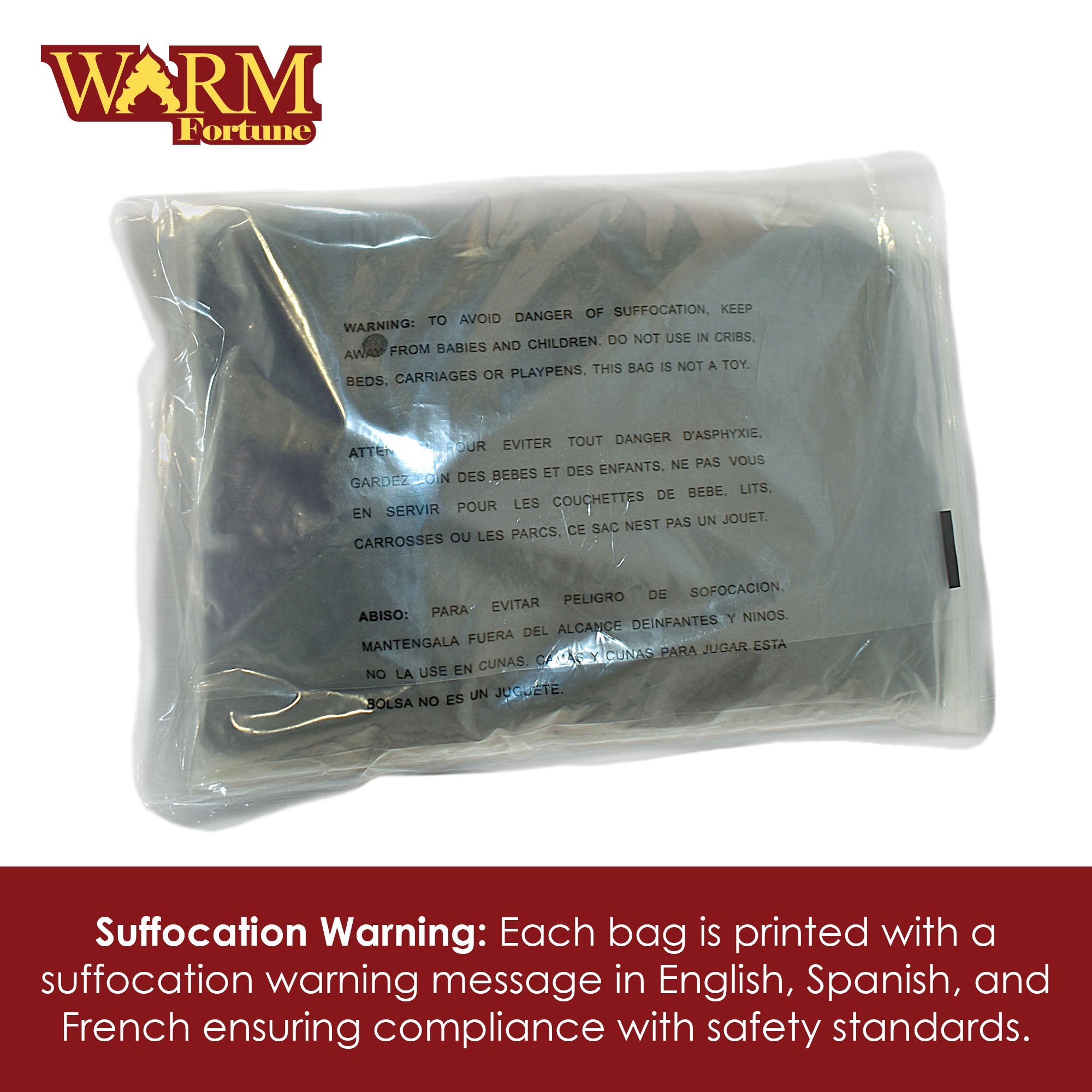 1 Pack 18"x24" Clear Poly Bag, Sets of 100; Self-Sealing Suffocation Warning Mailer Bags