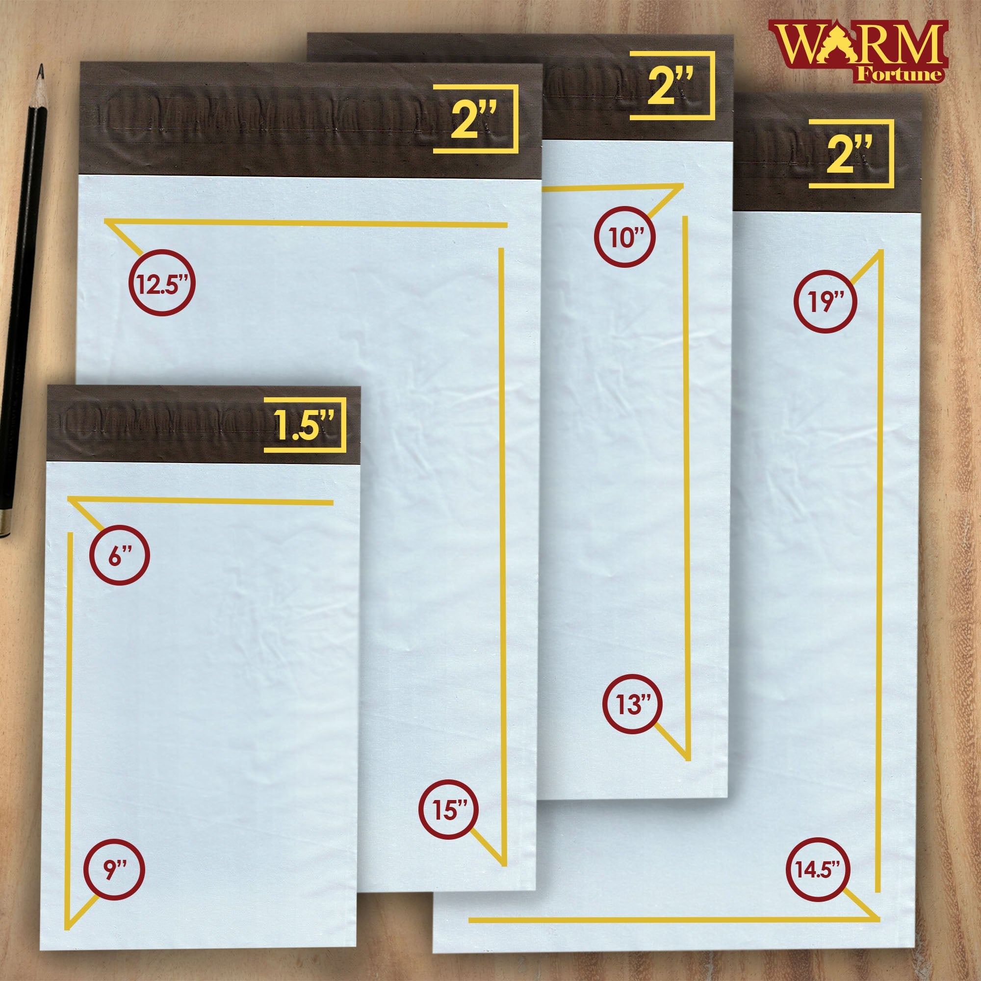 10 Pack 10"x13" Poly Mailer, Sets of 100 (White/Gray) - Self Sealing Mailing Bag Strong & Opaque