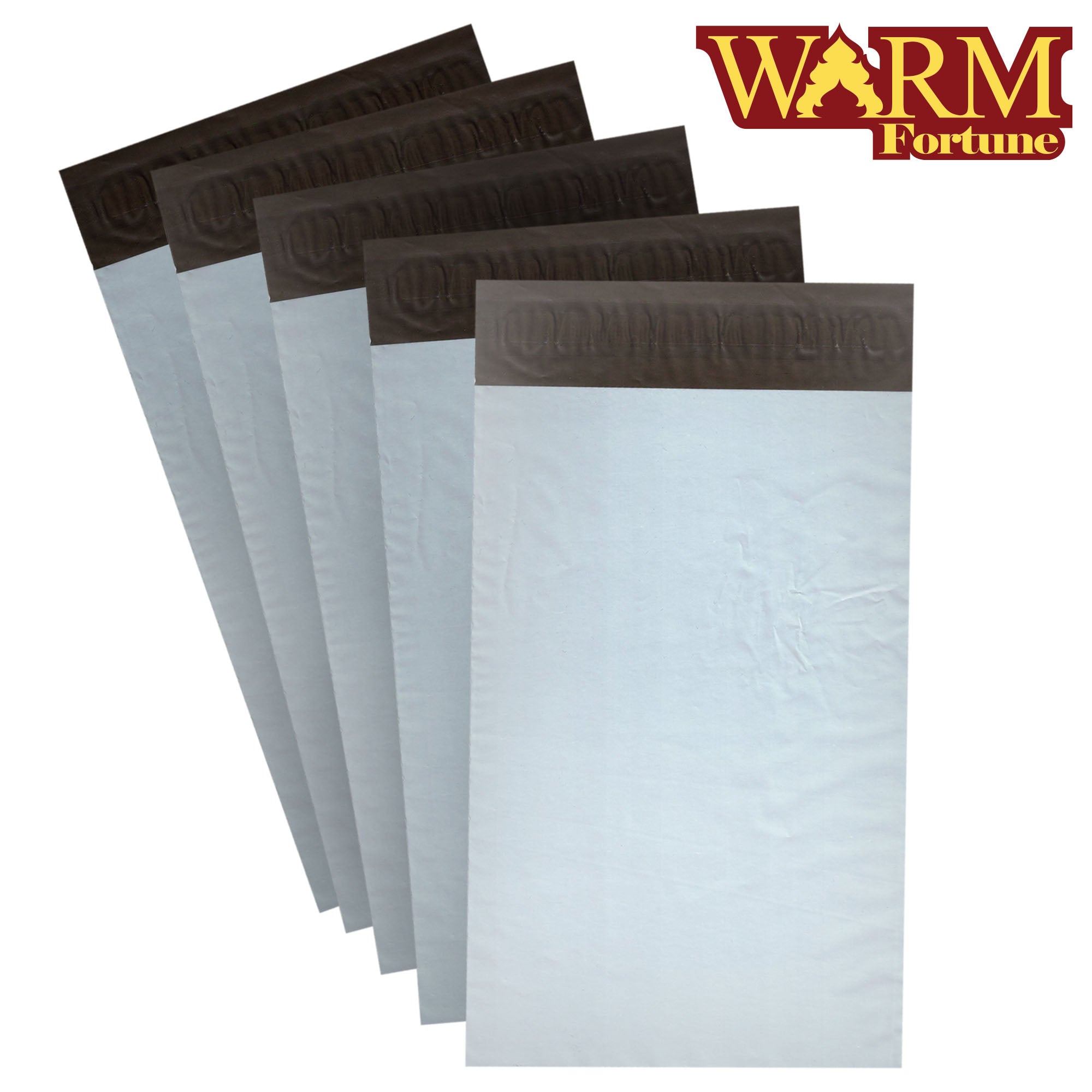 10 Pack 10"x13" Poly Mailer, Sets of 100 (White/Gray) - Self Sealing Mailing Bag Strong & Opaque