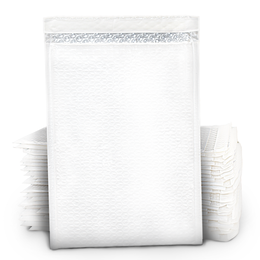 Bubble Poly Mailer, 8”x12” (White/Gray)