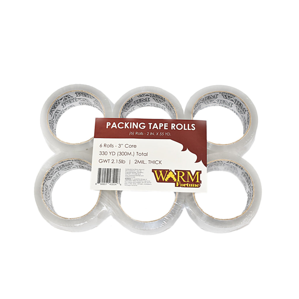 12 Rolls 2”x55YD, 2mil Carton Sealing Clear Packing Tape Box Shipping